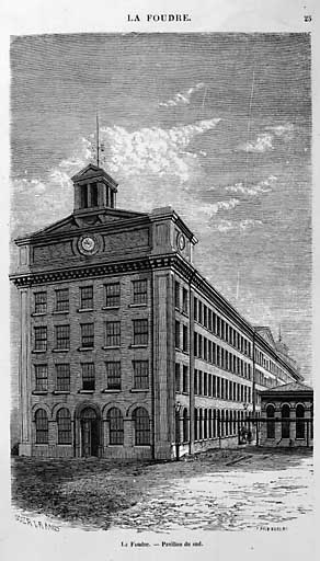 Filature de lin, puis filature et tissage de coton la Foudre, actuellement caserne