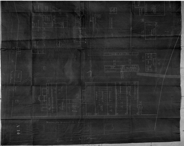 Plan d'ensemble de l'usine de la Société Nouvelle de Soie Artificielle, 1/200e, 30/09/1923, (A.D. Seine-Maritime, 5 M 790).