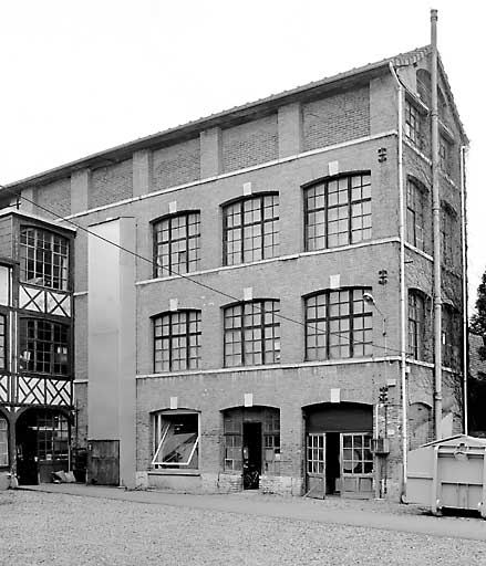 Atelier de fabrication et chaufferie, élévation extérieure Sud sur cour