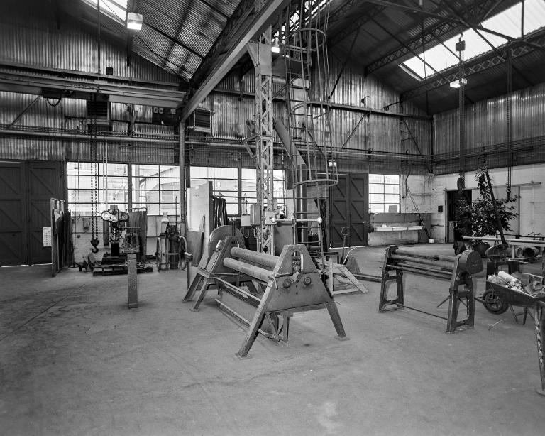 Atelier de réparation (bâtiment 33 sur le plan), vue intérieure.