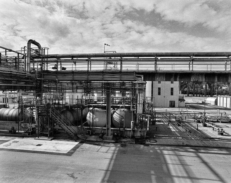 Réservoir industriel, cuve de stockage des matières premières (bâtiment 141 sur le plan).