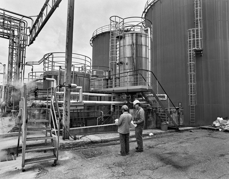 Réservoir industriel, contrôle analytique (bâtiment 61 sur le plan), vue d'ensemble.