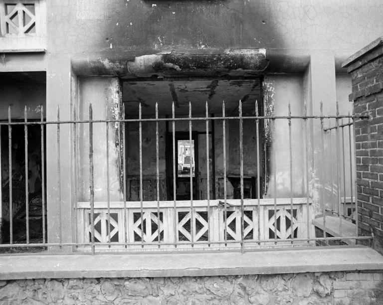 Maisons jumelées de contremaîtres, élévation extérieure Est, rez de chaussée, détail.