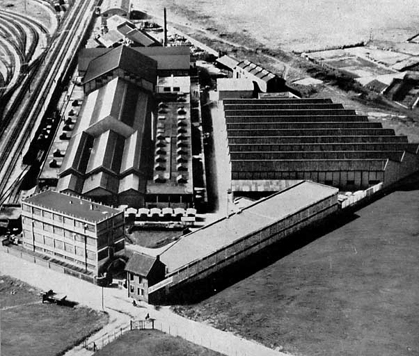 Vue aérienne de l'usine.