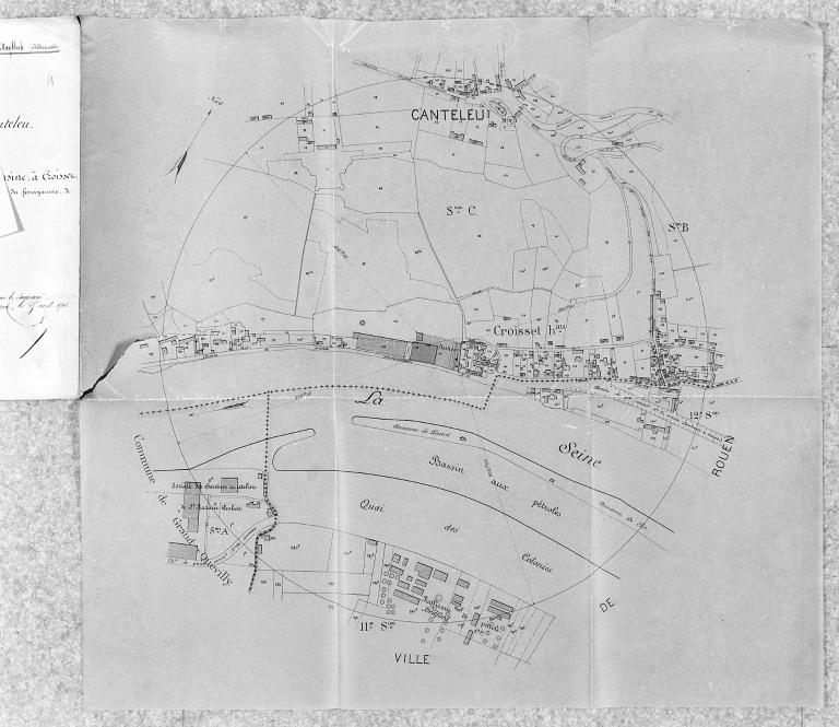 Plan de situation, 1/2500e, 1902 (A.D. Seine-Maritime, 5 M 395).
