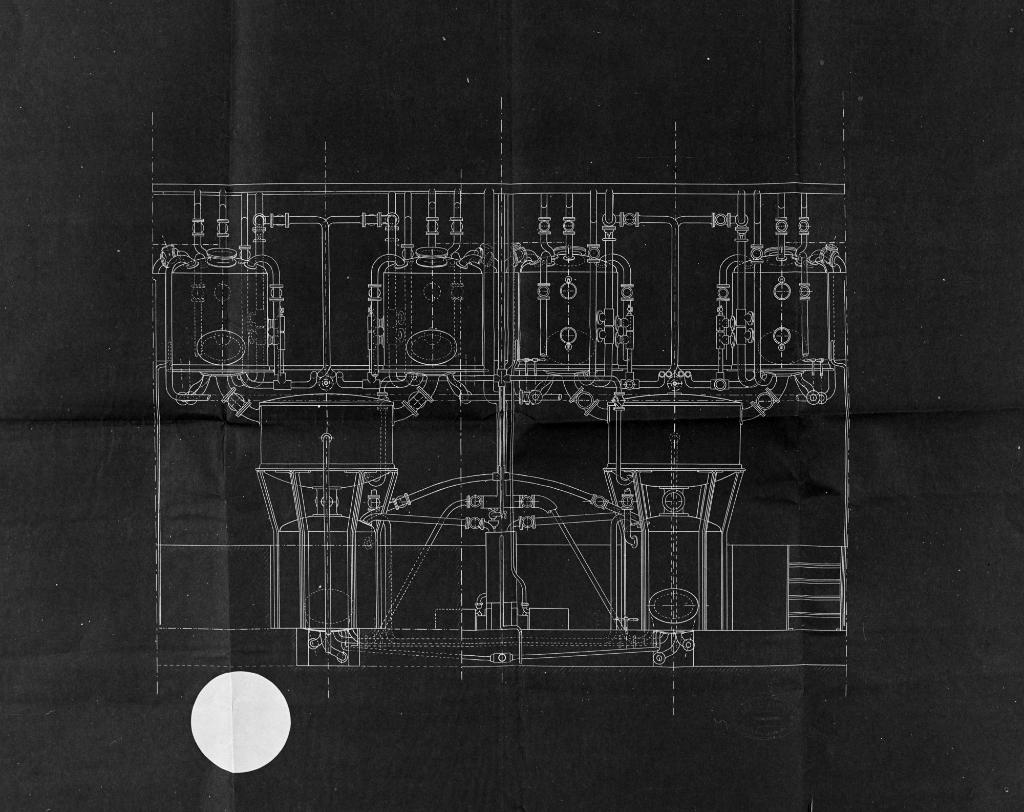 Installation de désulfuration.- Coupe, 1901 (AD Seine-Maritime, 5M 395).