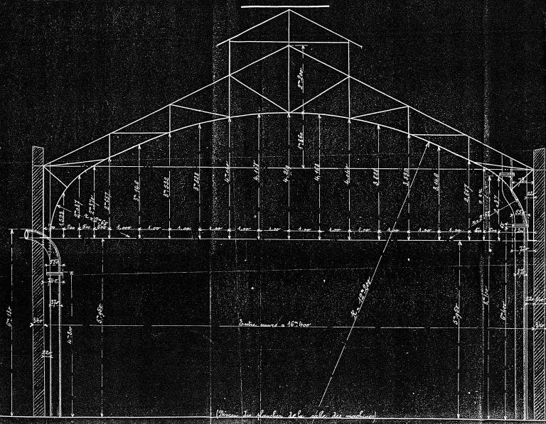 Salle des machines, coupe, 1904 (A.M. Le Havre)