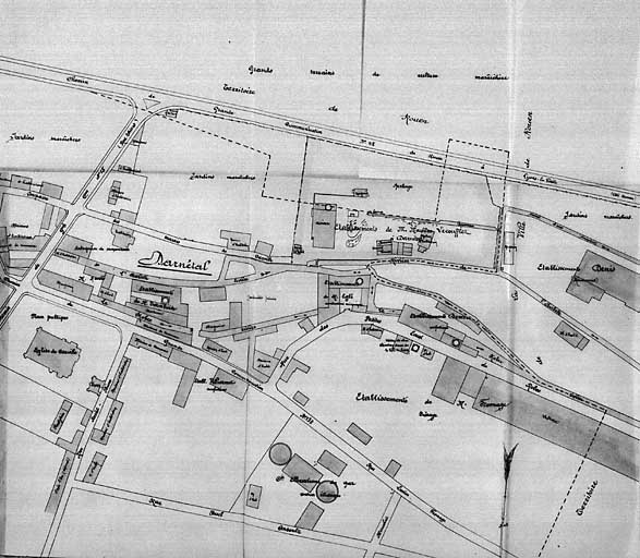 Plan de situation de l'usine, 1/1000e, 1924.