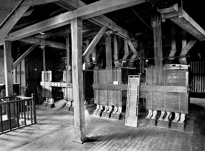 Atelier principal, 3e étage (salle des plansichters), vue intérieure.