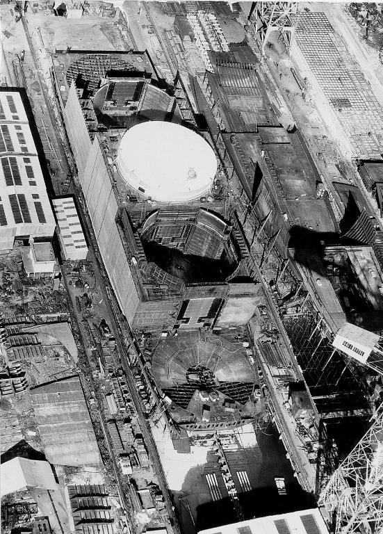 Construction du méthanier Jules Verne.- Photographie, 1963 (BM Le Trait).