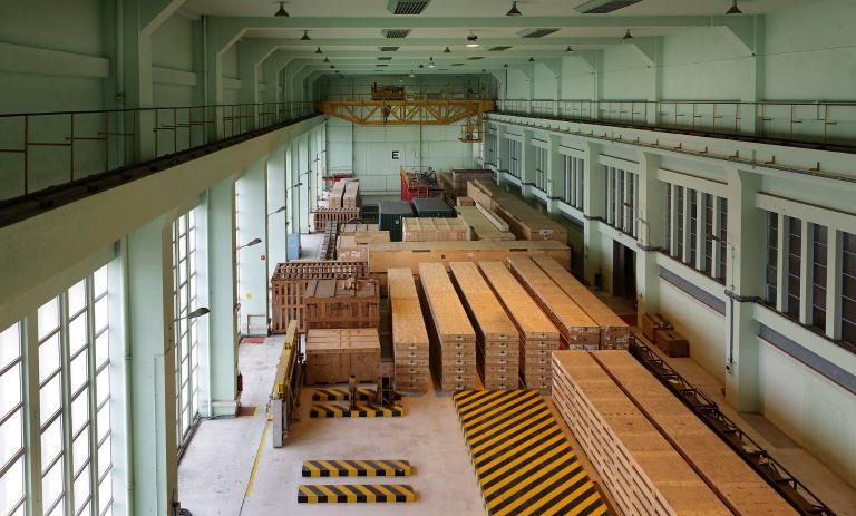 Vue intérieure, ancienne salle des machines.