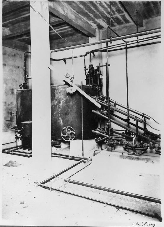 Construction de l'usine, épurateur Cochrane, 6/4/1949 (Coll. EDF).