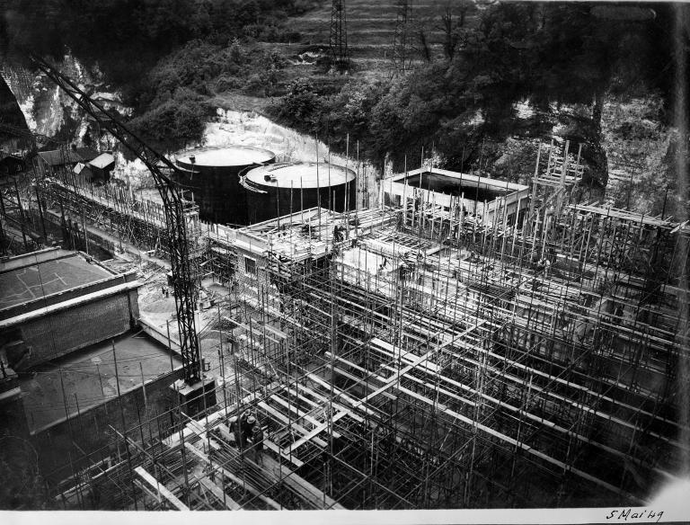 Construction de l'usine, 5/5/1949 (Coll. EDF).