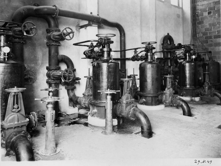 Construction de l'usine, système de pompage, 29/8/1949 (Coll. EDF).