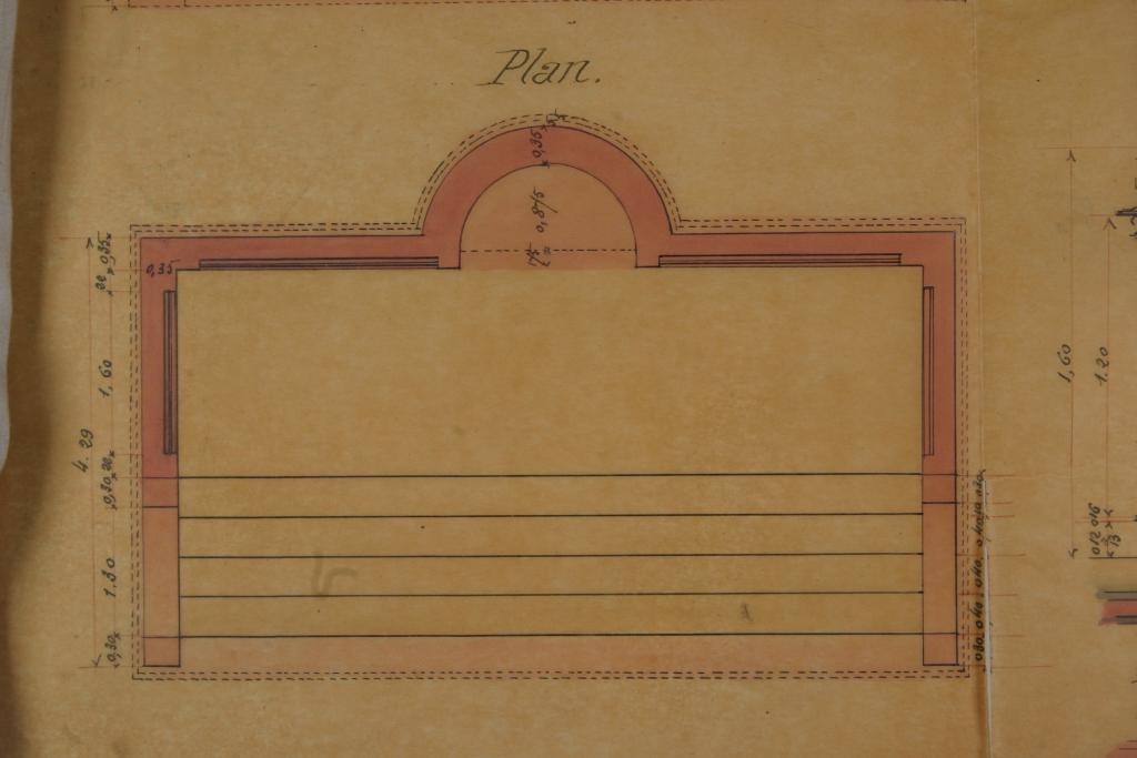 Plan du projet, détail de l'emprise de la base. (AD Eure, 140 T 7).