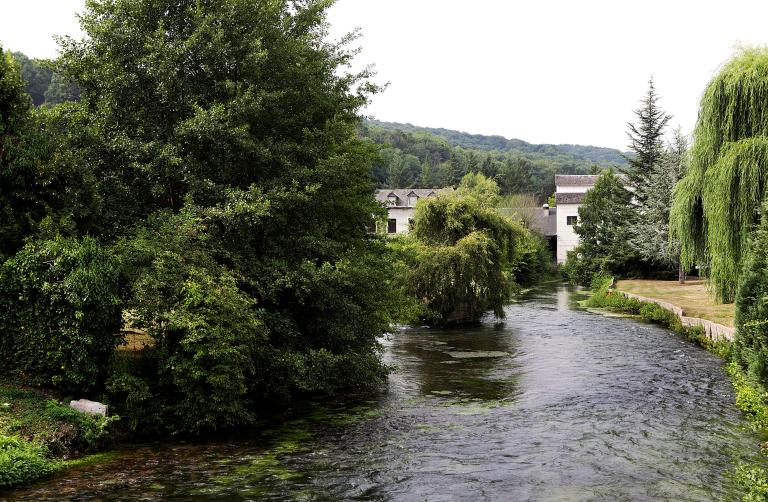 Vue générale du bras dérivé de l'Andelle dit bras du Bardot servant de bras d'alimentation d'un des moteurs hydrauliques, depuis l'est.