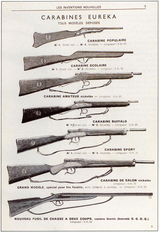 Carabines à flèches Euréka, catalogue 1936 (Collection particulière).