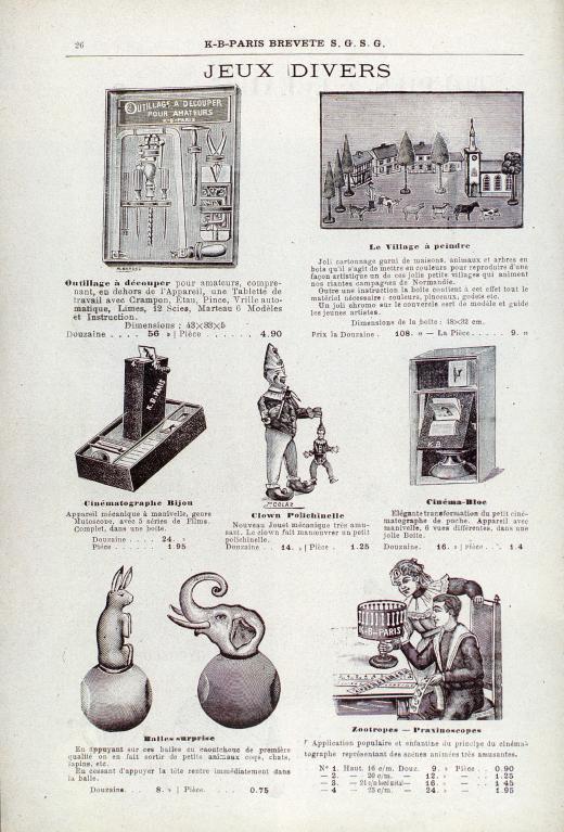 Jeux divers Euréka, catalogue 1909 (Collection particulière).