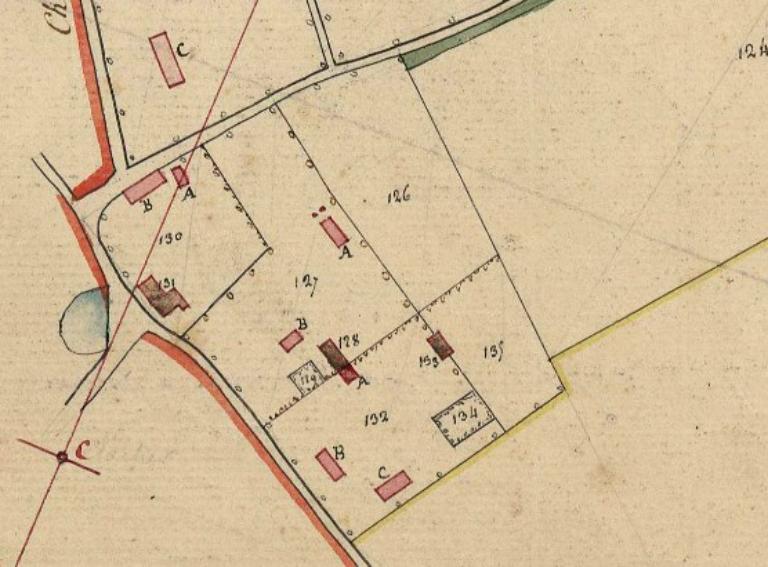 AD Seine-Maritime. 3P3 1169. Epinay-sur-Duclair, cadastre napoléonien, section A, [1828]. Extrait.