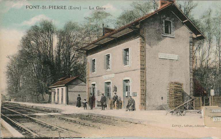 La gare.- Carte postale, éd. Leroy tabac, vers 1910 (Collection particulière).