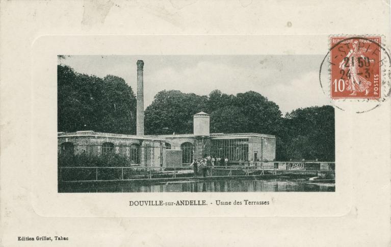 Usine des Terrasses.- Carte postale, ed. Grillot, vers 1910 (Collection particulière).