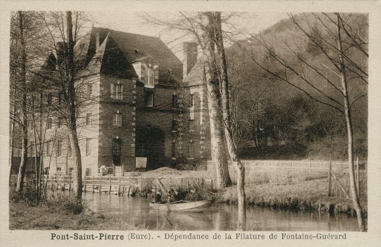 Dépendance [logement du directeur} de la filature de Fontaine-Guérard. -Carte postale, vers 1910 (Collection particulière).