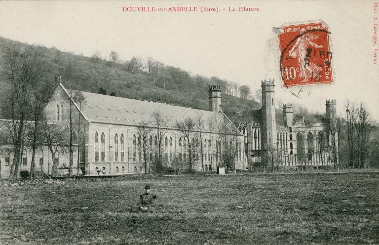 La filature.- Carte postale, Phot. A Lavergne, Vernon, vers 1910 (Collection particulière)