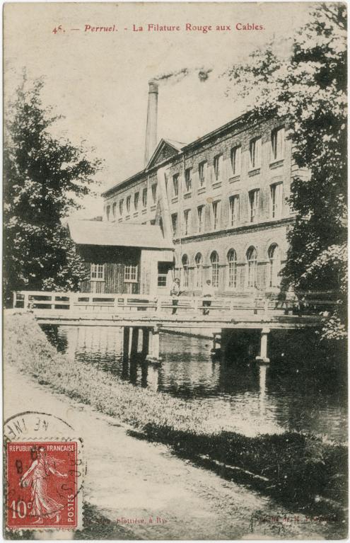 La filature la Rouge aux Câbles.- Carte postale, ed. Blottière, Ry, vers 1910 (Collection particulière).