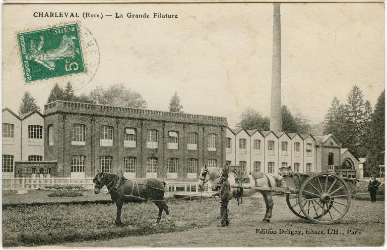 La grande filature.- Carte postale, éd. Deligny, vers 1930.