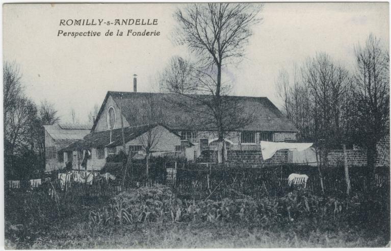 Perspective de la fonderie.- Carte postale, vers 1910 (Collection particulière).