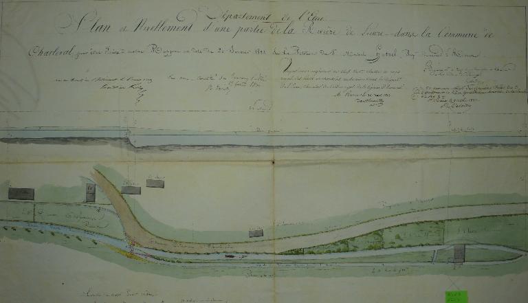 Plan de situation de l’usine de Michel Hutrel, 20 janvier 1824 (AD Eure. 19 S 41).
