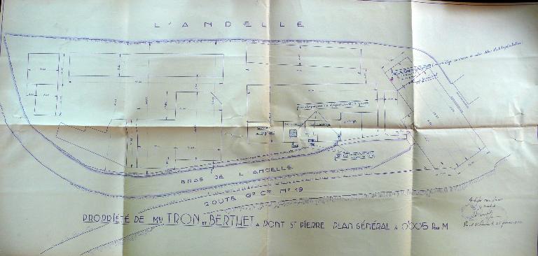 Plan masse de l’usine, 1/200e, 28 février 1952 (AD Eure, 18 W 264).