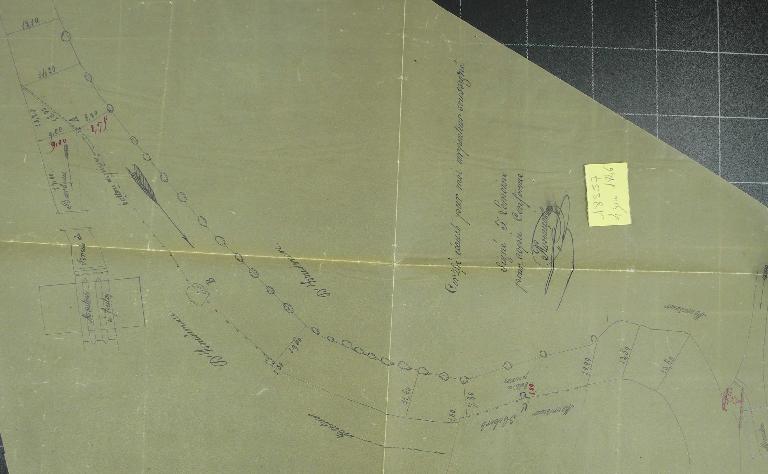 Plan du bras du Barbeau depuis son commencement jusqu’au Pont de Pierre, 4 juin 1846 (AD Eure. 18 S57).