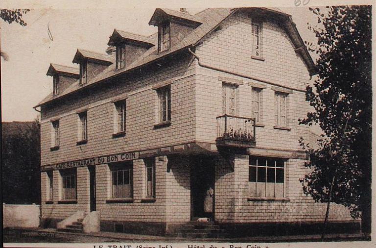 Café-restaurant du Bon coin.- Carte postale, vers 1950  (Coll. parti.). 