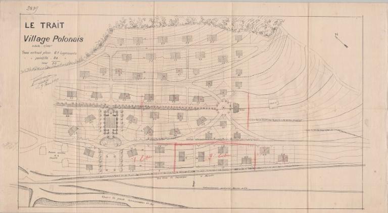 Plan du Village polonais, avant-projet, 1/500e, 7 février 1929 (PNRBSN. Archives de la Société Immobilière du Trait).