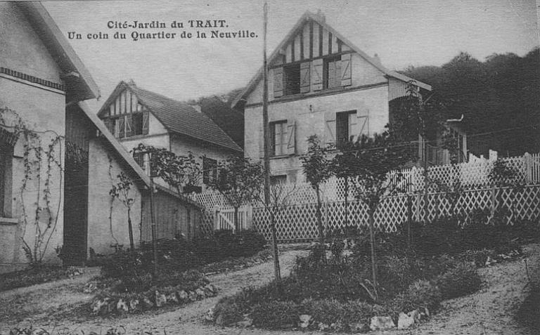 Cité-jardin du Trait. Un coin du Quartier de la Neuville.- Carte postale, vers 1930 (Coll. part.).