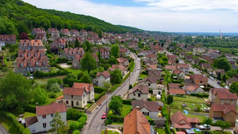 Vue aérienne depuis le nord-ouest.