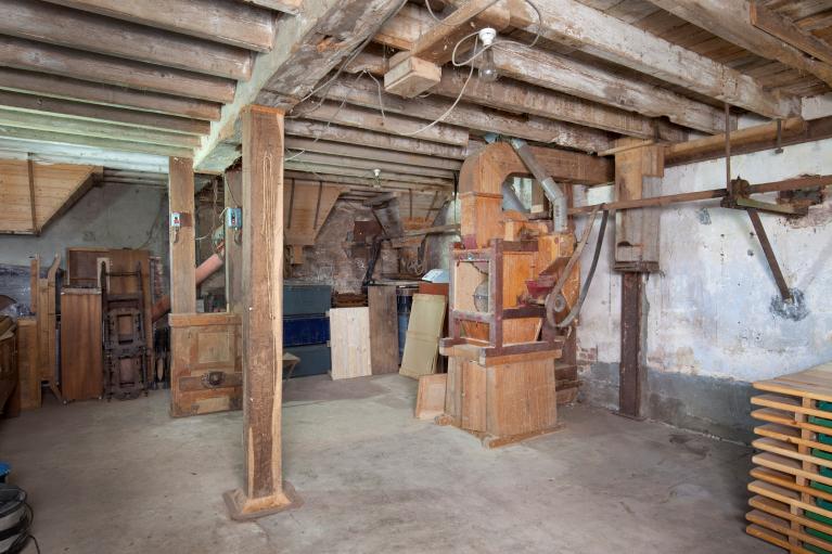 Vue intérieure de la minoterie, rez-de-chaussée.
