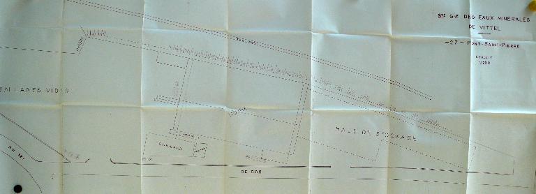 Plan masse de l’usine de la société générale des eaux minérales de Vittel, 1/200e, 1969 (AD Eure. 18 W 264).