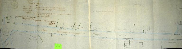 Plan de situation des usines de M. Marie dit La Rose et de M. Lancelevée, 30 août 1837 (AD Eure. 18 S 58).