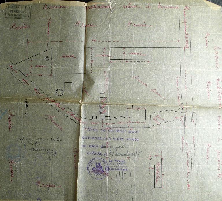 Plan masse des Etablissements Nicolas, 29 novembre 1926 (AD Eure. 18 W 264).