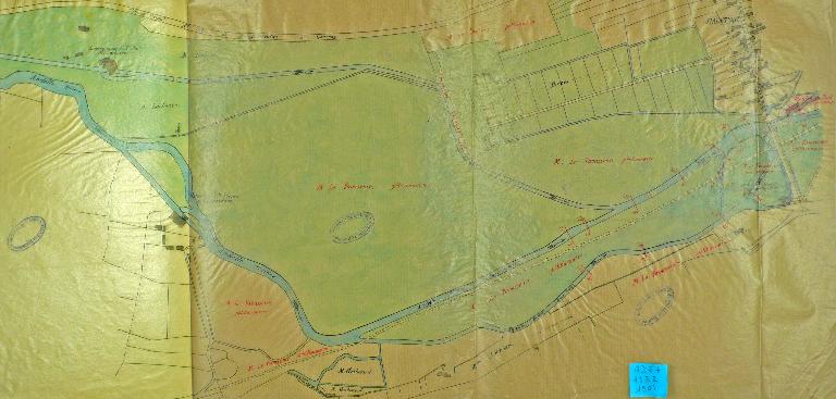 Plan de situation du moulin du Pont, 31 octobre 1901 (AD Eure. 19 S 2).