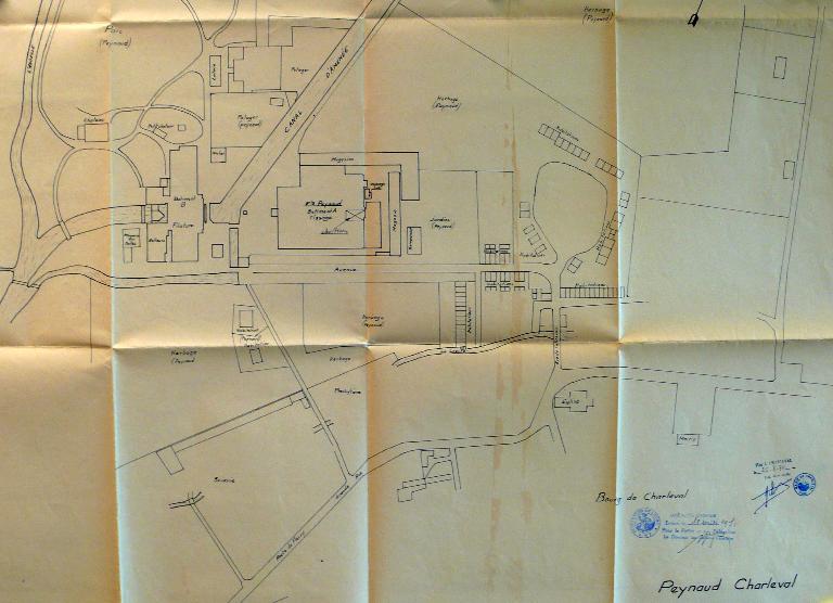 Plan de situation des Etablissements Peynaud, 1/1000e, 1970 (AD27. 18 W 94).