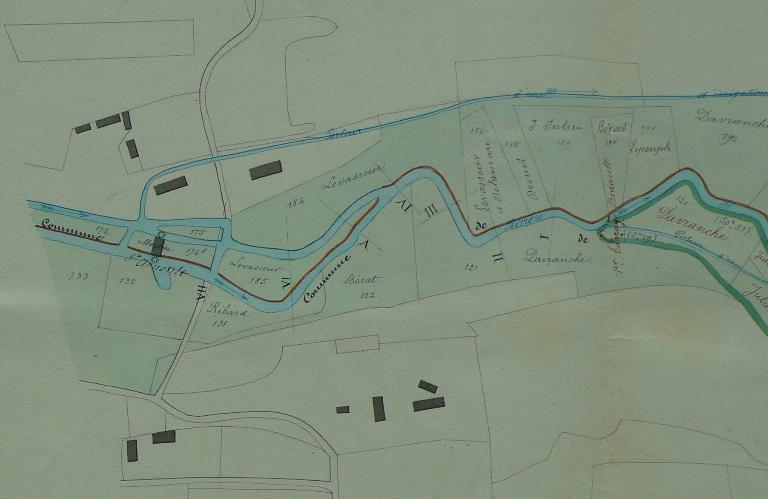 Plan de situation du moulin de Saint-Arnoult, 15 mars 1864 (AD Seine-Maritime. 7 S 352).