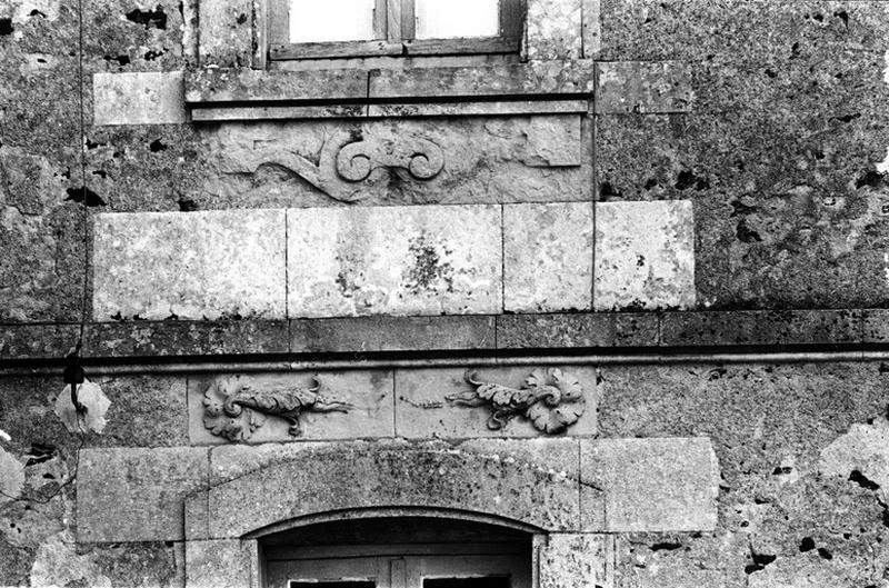 Détail de fleurons sculptés, fenêtre de l'aile droite.