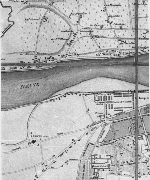 Plan de la ville de Tours, extrait des parties Nord et Ouest (vers 1860).
