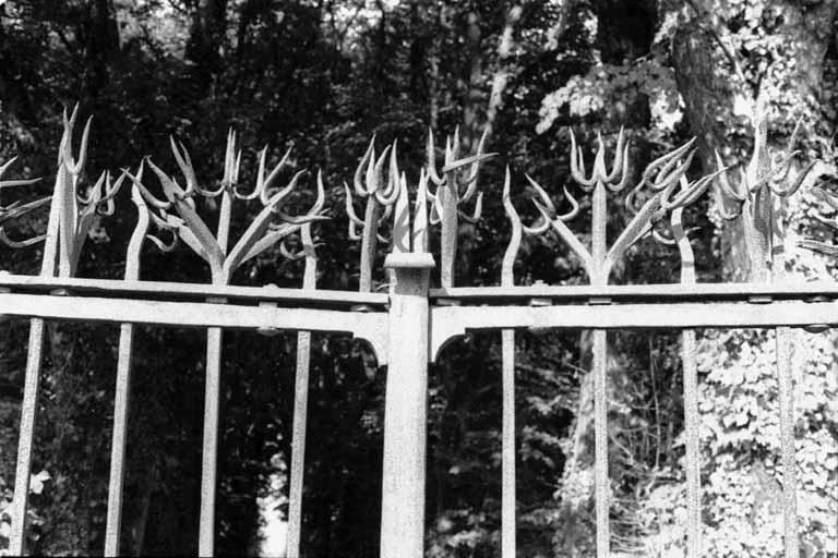 Détail de la grille du portail.