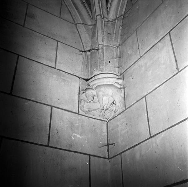 Chapelle seigneuriale, culot nord-ouest représentant le lion de Saint-Marc.