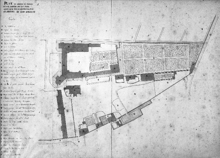 Plan du Château au 18e siècle.