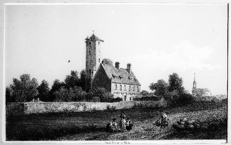 Gravure représentant le château au milieu du 19e siècle (Bibliothèque municipale de Tours).